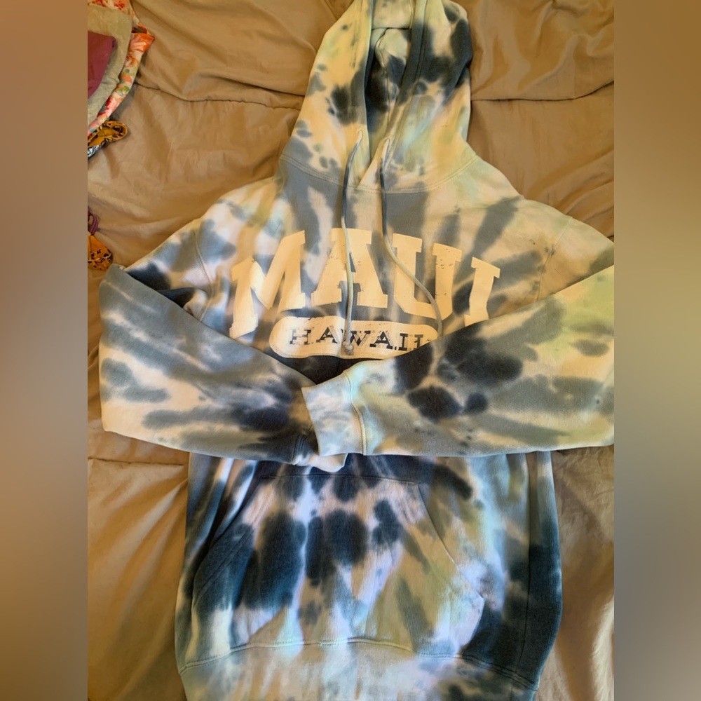 hawaii blue tie dye hoodie